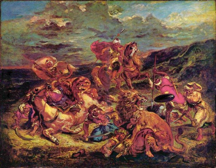 Eugene Delacroix Lion Hunt china oil painting image